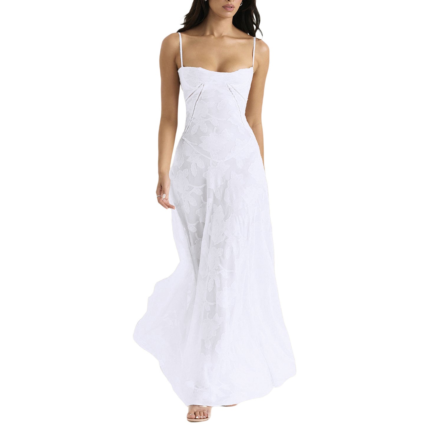 Lace See Through Long Dress
