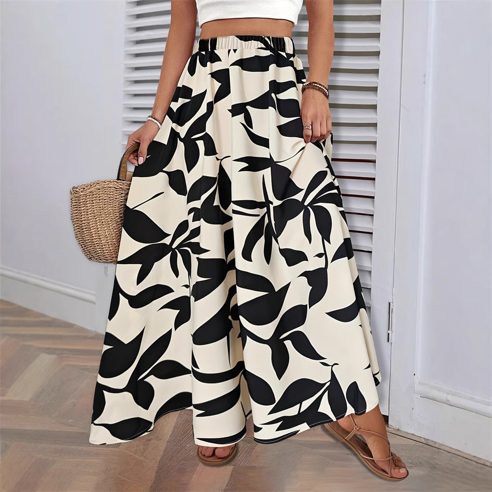 Floral Draped Pleated Skirts