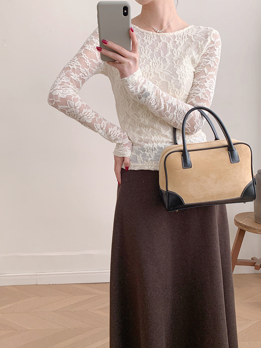 Women's Spring Summer Long-sleeve Lace Top