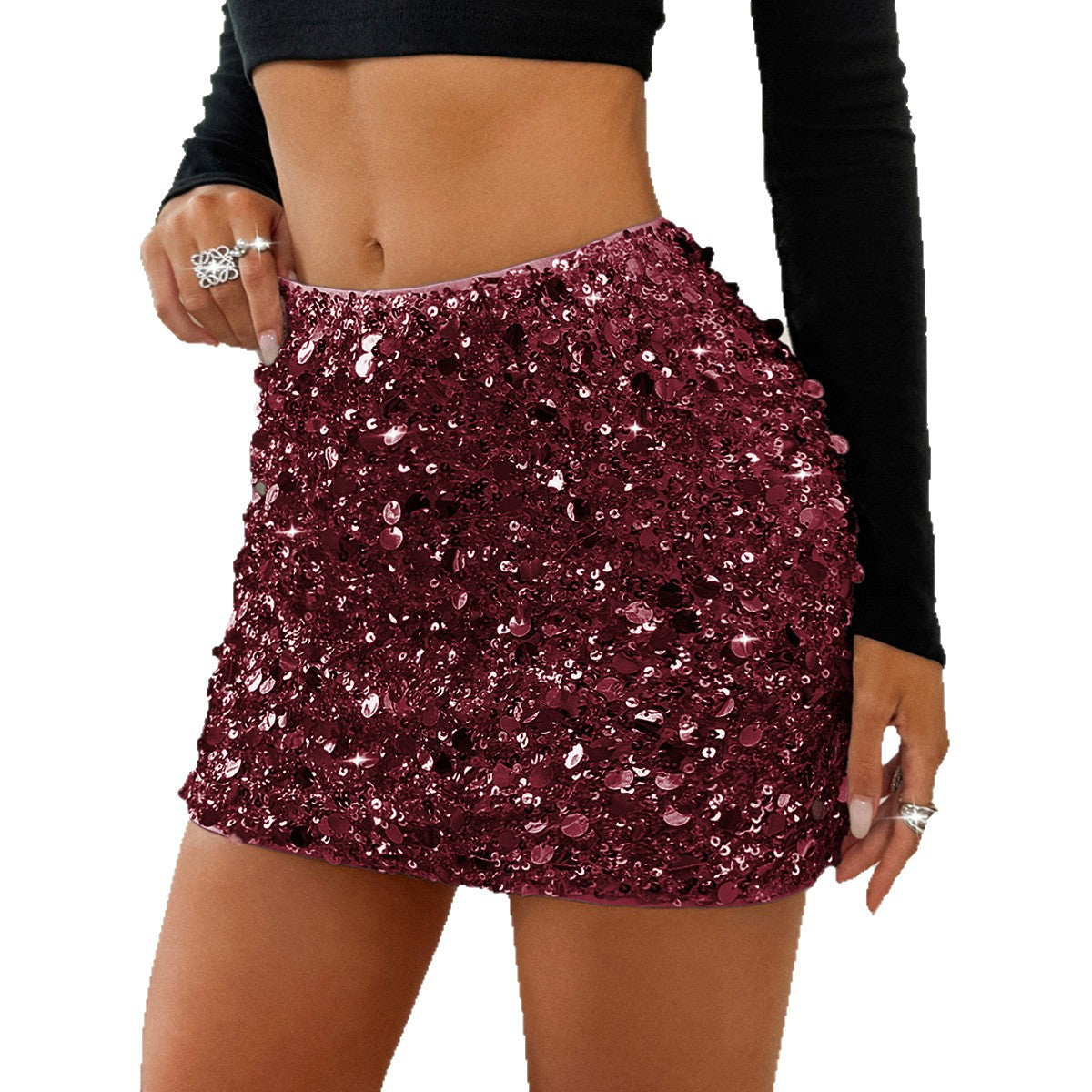 Sequin Glitter Bodycon Skirt