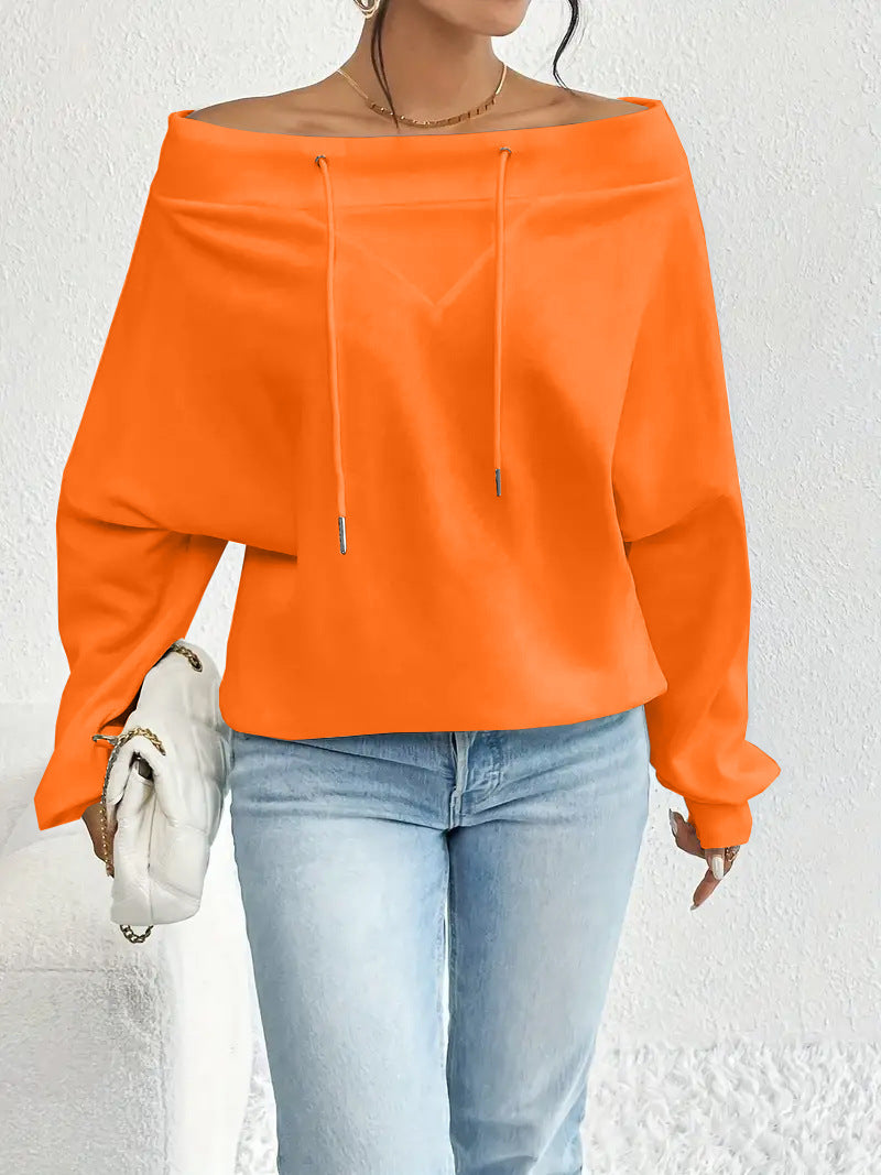 Drawstring Off-the-shoulder Blouse