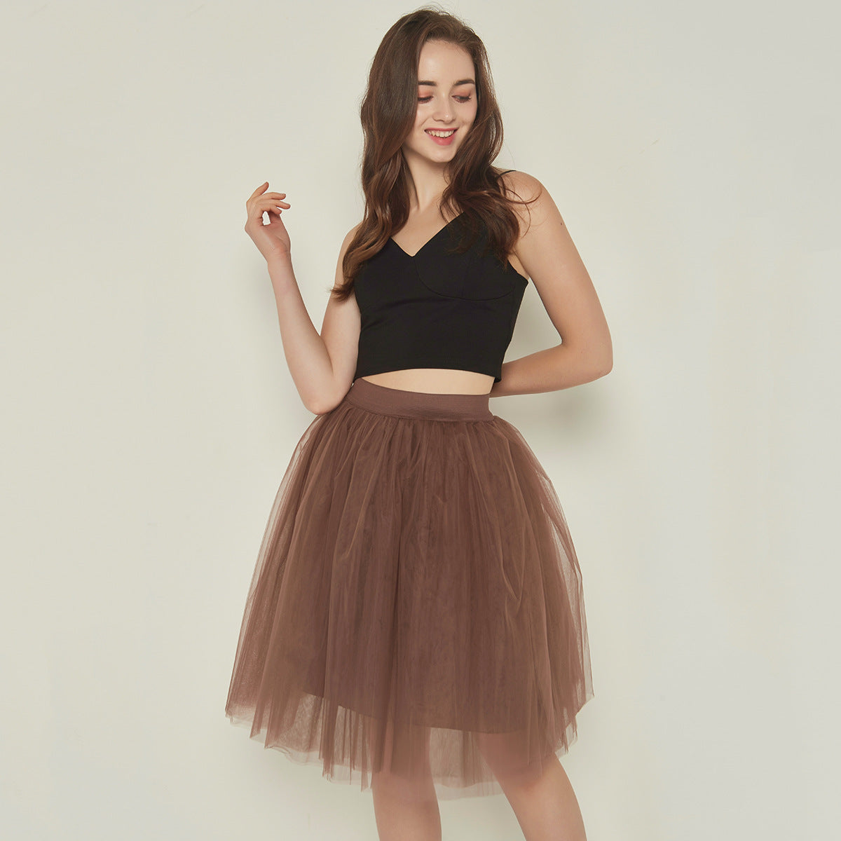 Mesh Pleated Bubble Skirt