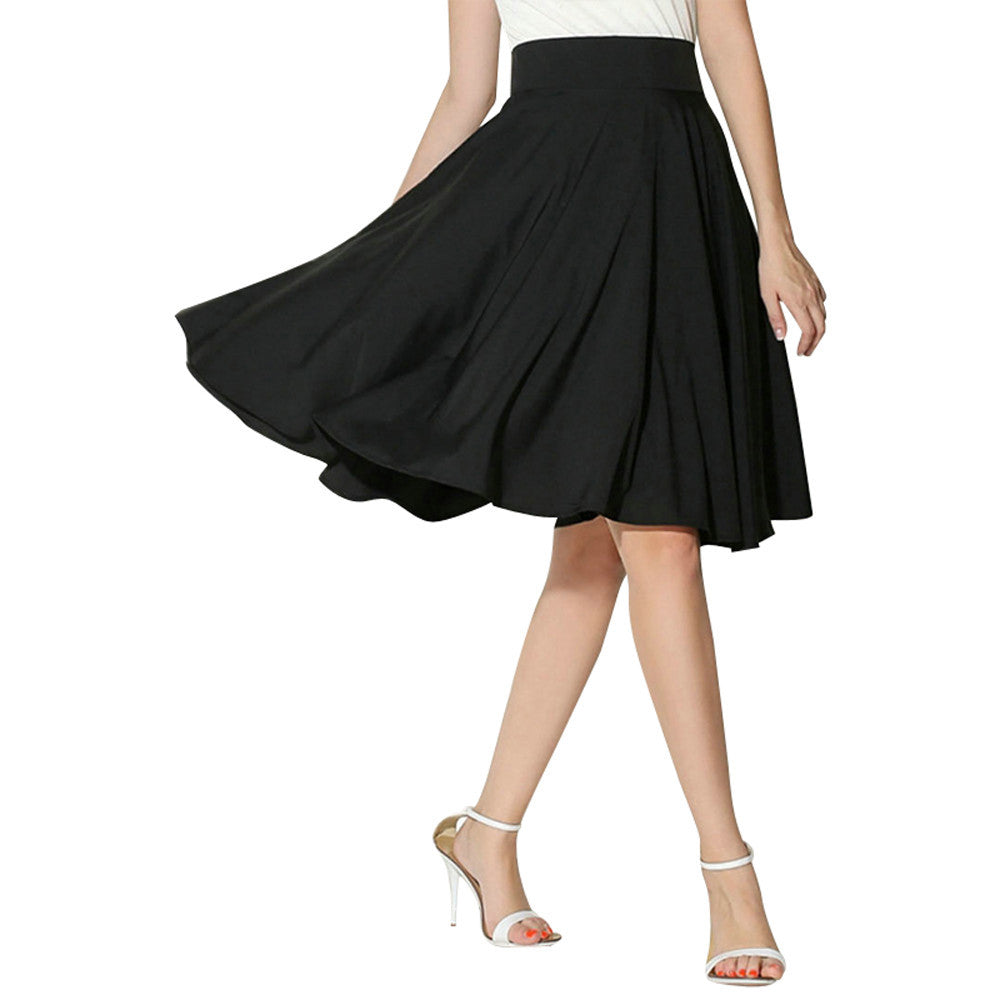 High Waist Pleated Flowy Mini Skirt