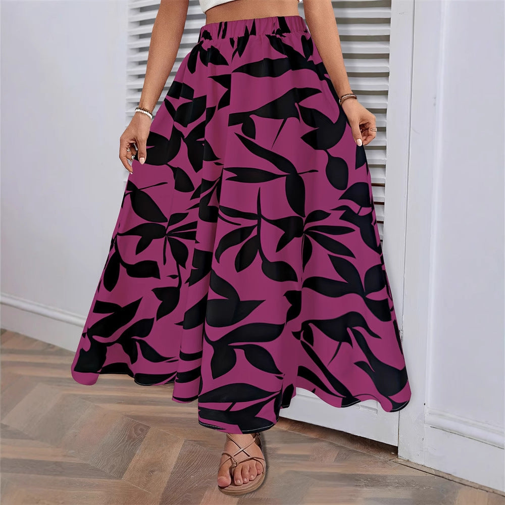 Floral Draped Pleated Skirts