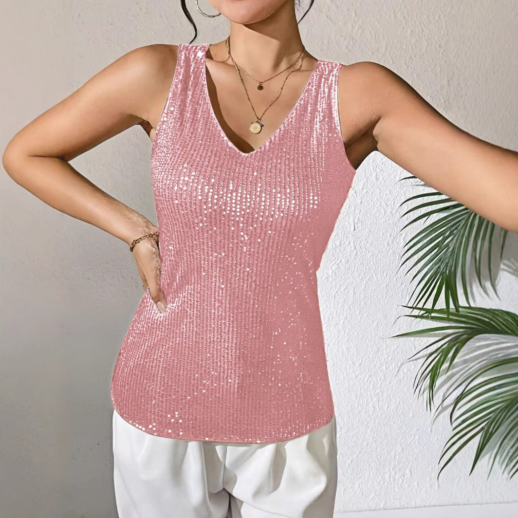 Sparkly Sequined Tank Top Blouse