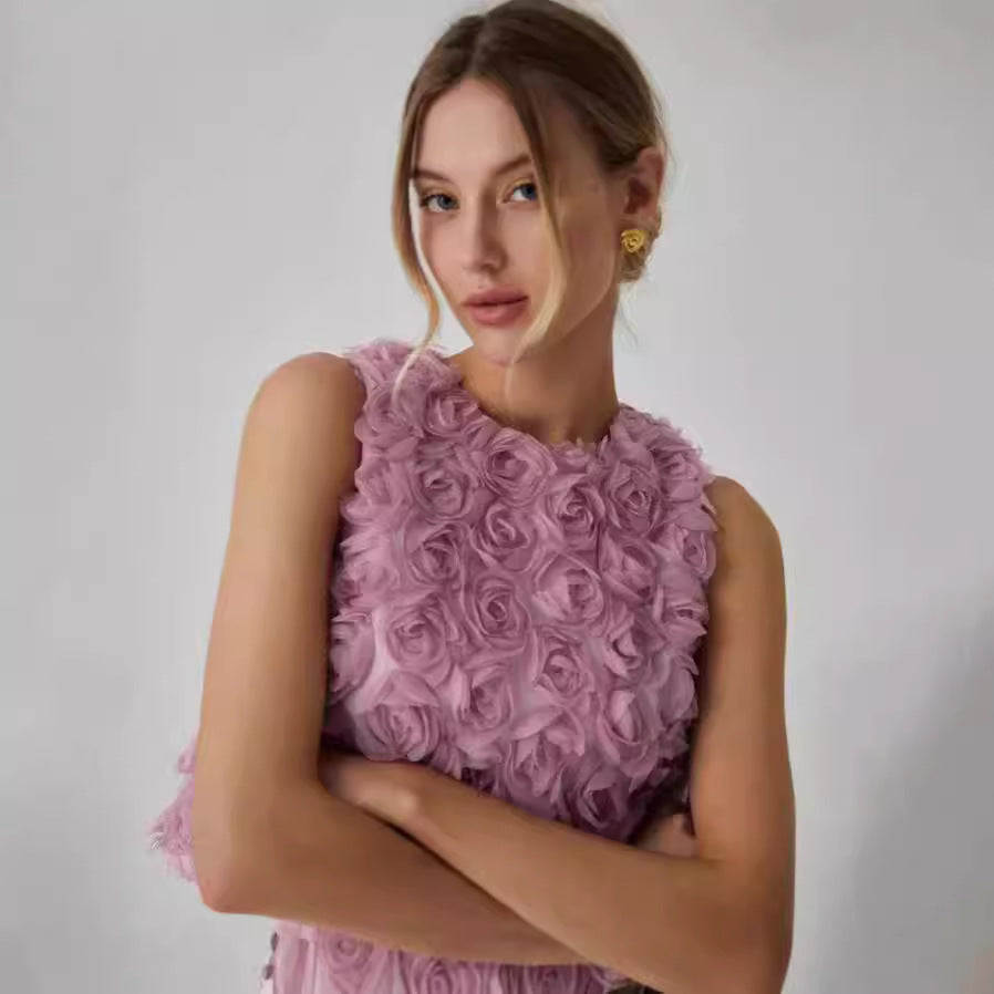 Three-dimensional Rose Blouse
