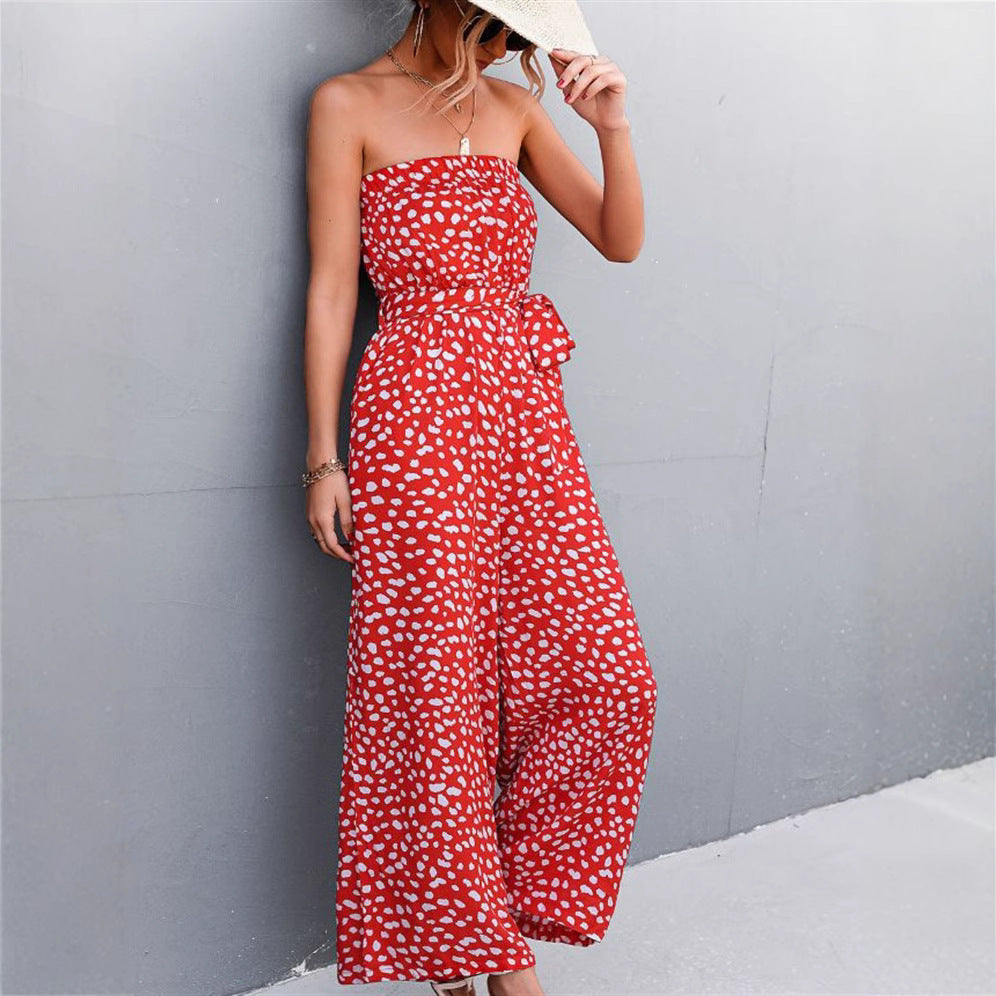 Summer Stylish Printed Bandeau Jumpsuit