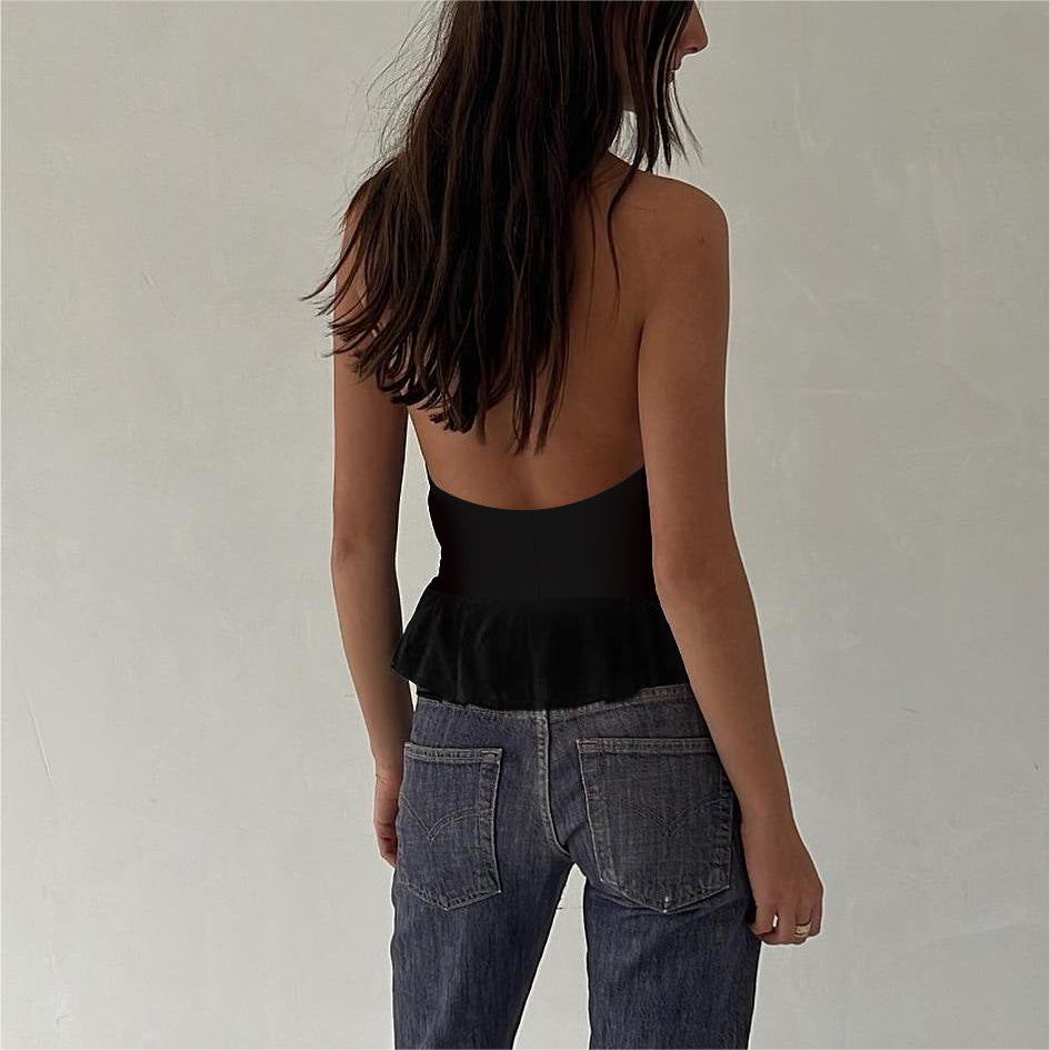 Deep-V Halter Tank Top In European And American Style