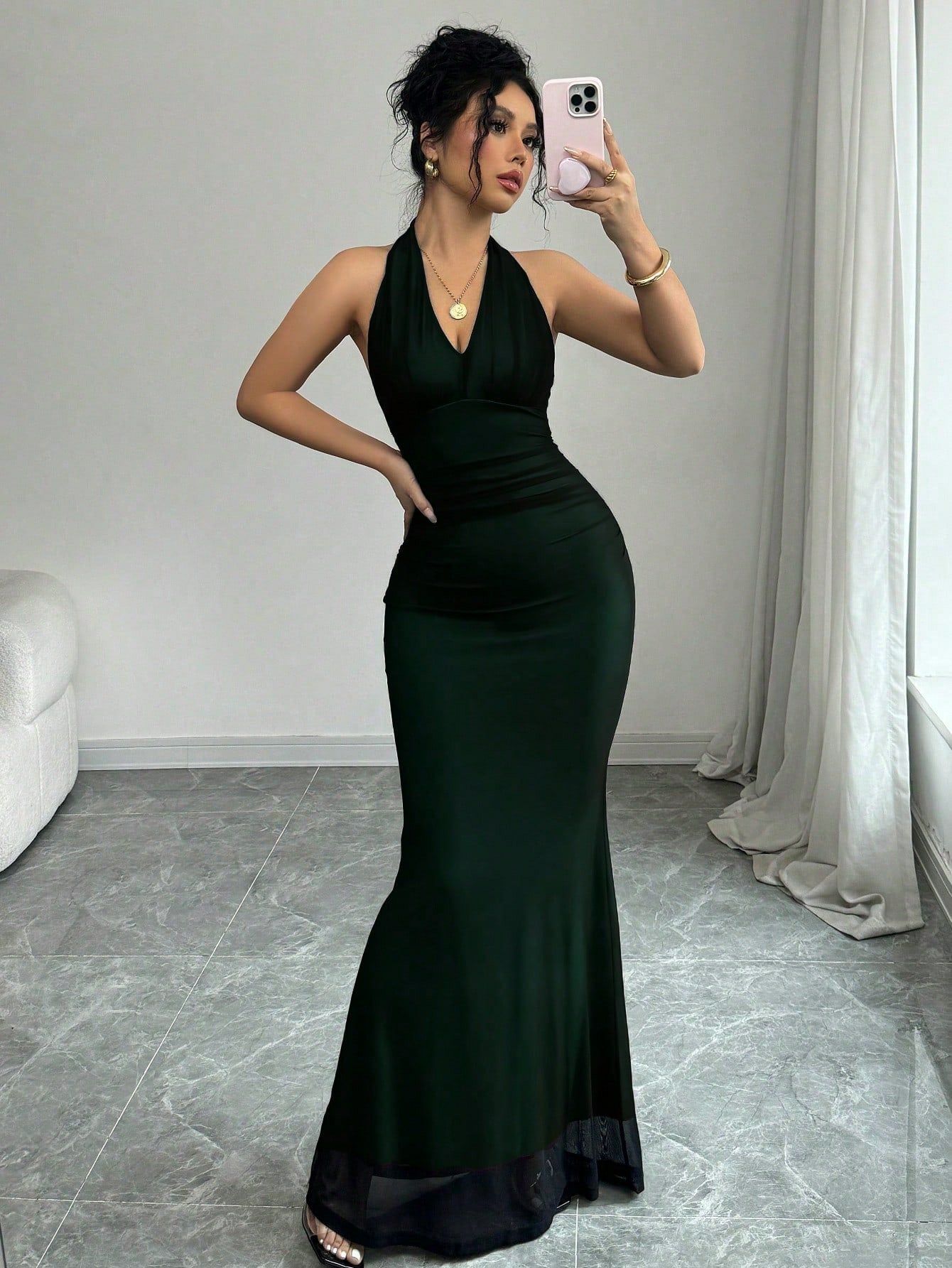 Women's Mesh Sleeveless Casual Dress