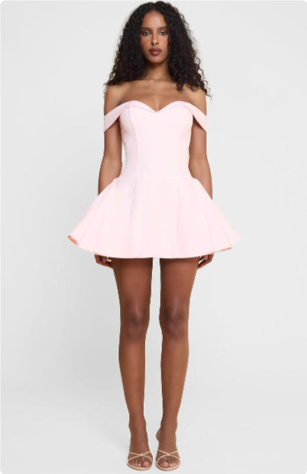 Summer Dress Trend Slash Neck Backless Sweet Girl Chic Ruched Mini Bodycon Partywear