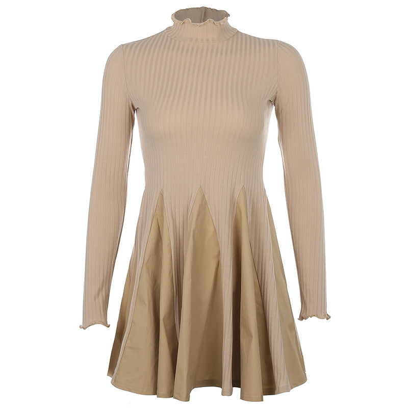 Knitted High waist A-line dress