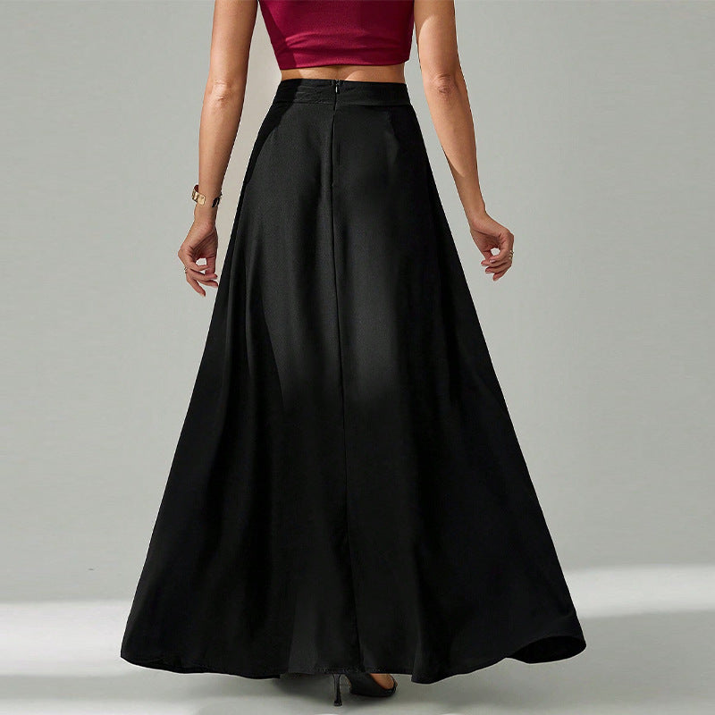 Black Flowy Long Skirt