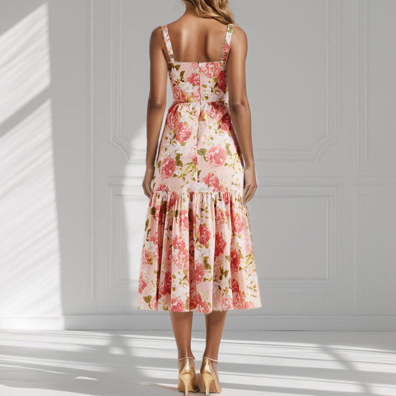 Women's Elegance Sleeveless Slim Fit Floral Dress