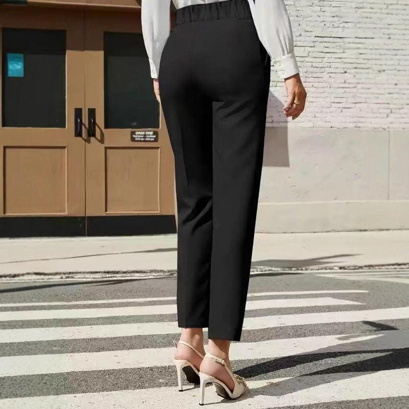 Suit Pants Straight-leg Cropped