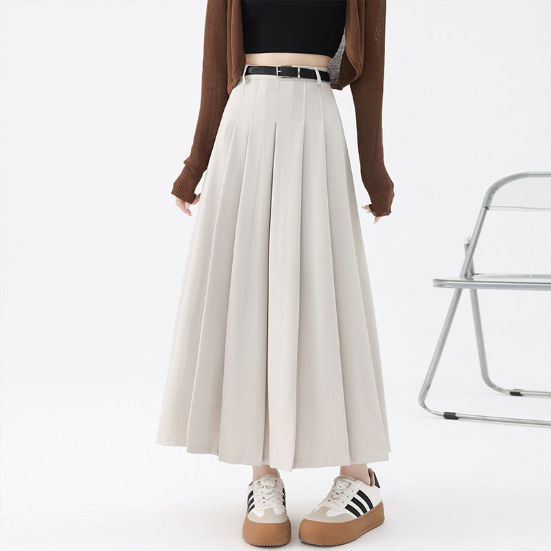 High Waist Slimming Pleated Long Skirt