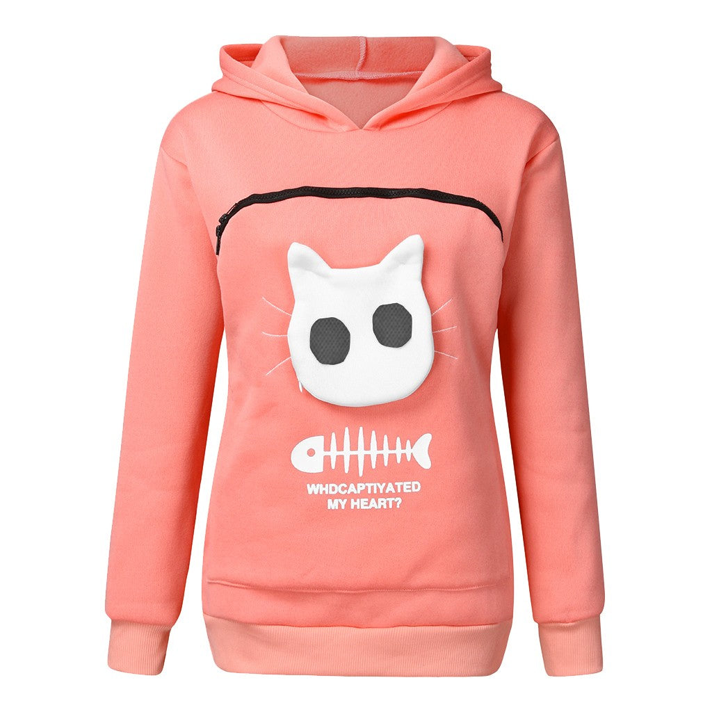 Kangaroo Hoodie Sweatshirt Cat Pet Pocket Sweater