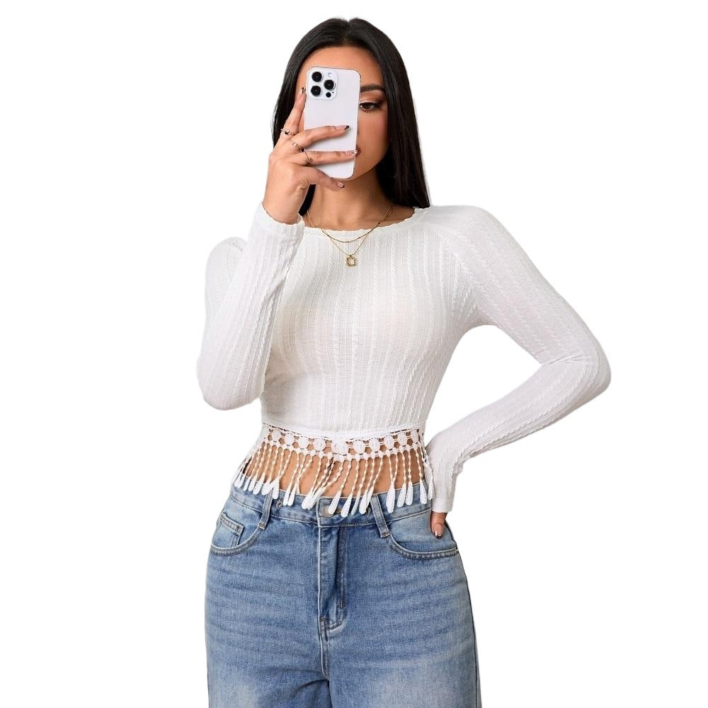 Tassel Design Sense Slim Fit Slimming Crop Top