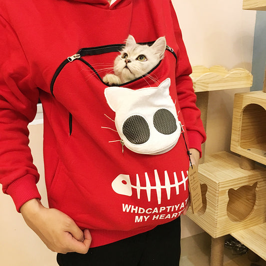Kangaroo Hoodie Sweatshirt Cat Pet Pocket Sweater