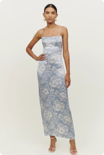 Silk  Sandwashed Satin, Floral Dress For Vacation