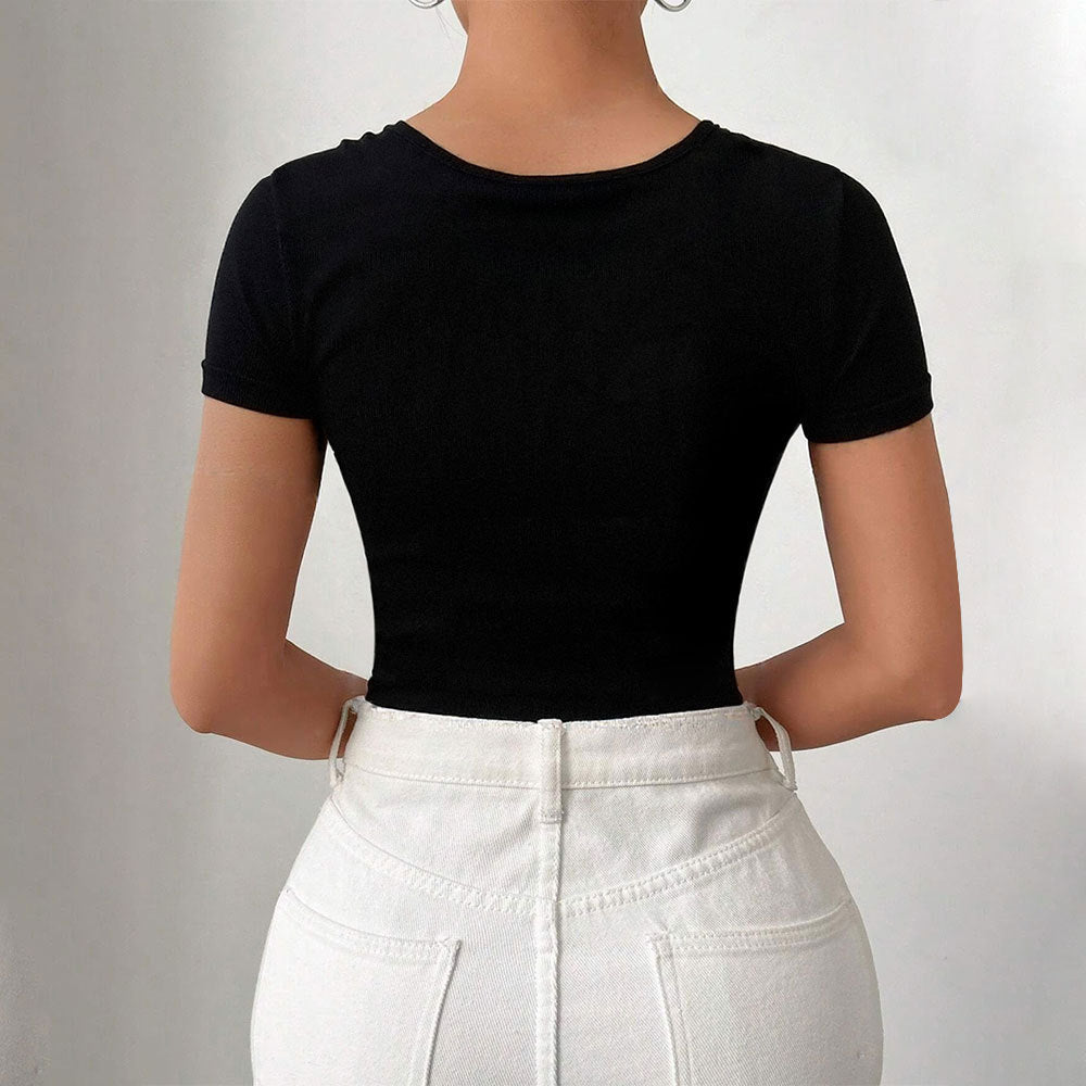 Asymmetrical One-shoulder Twisted-design Bodysuit