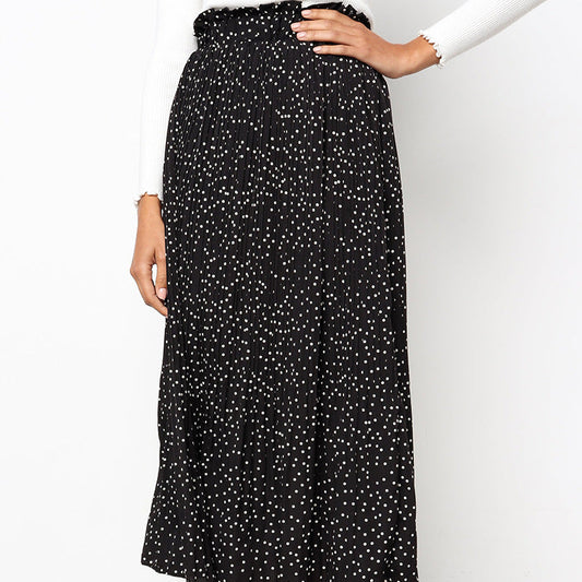 Designed Pocket Pleated Long Skirt