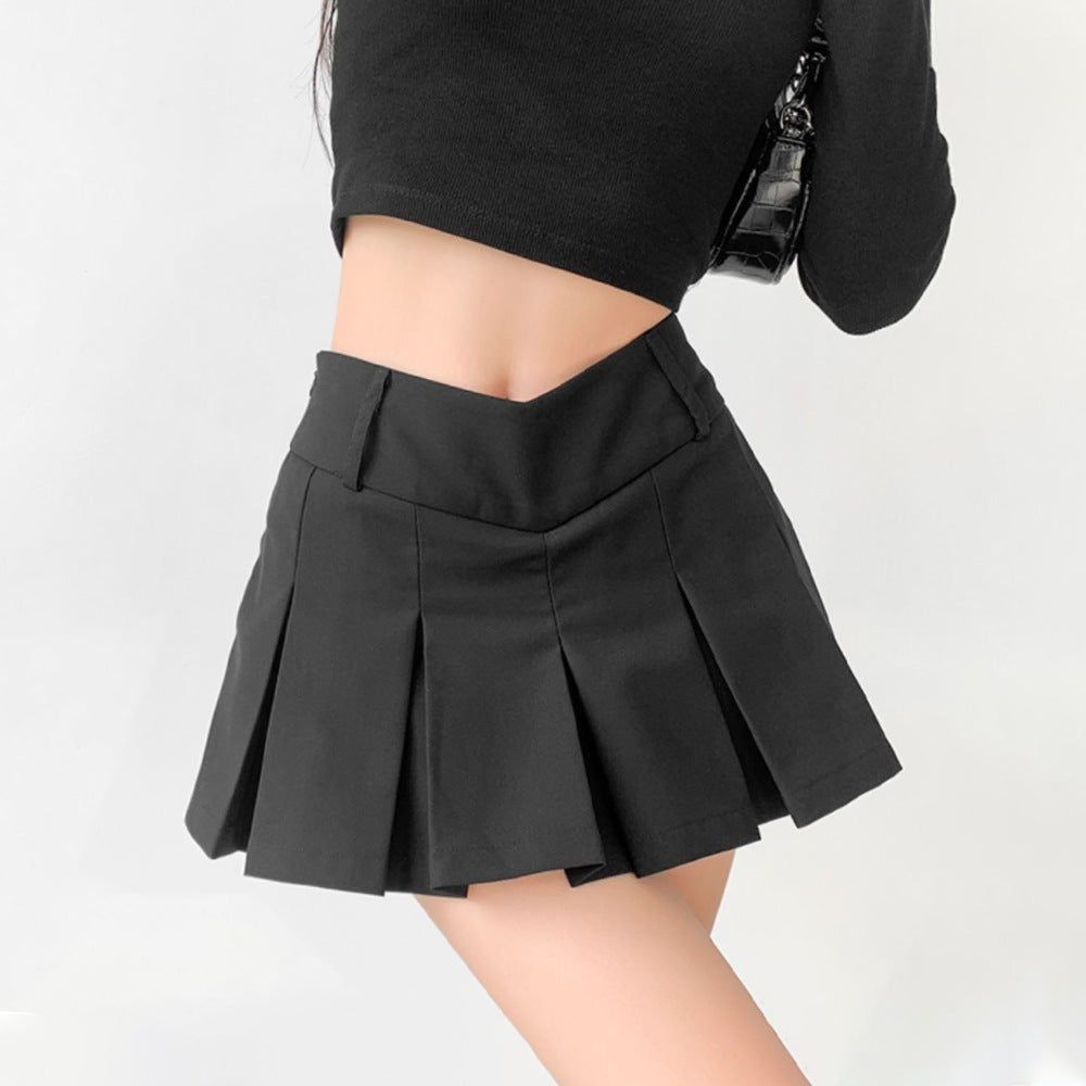 Preppy V Waist A- Line Mini Skirt