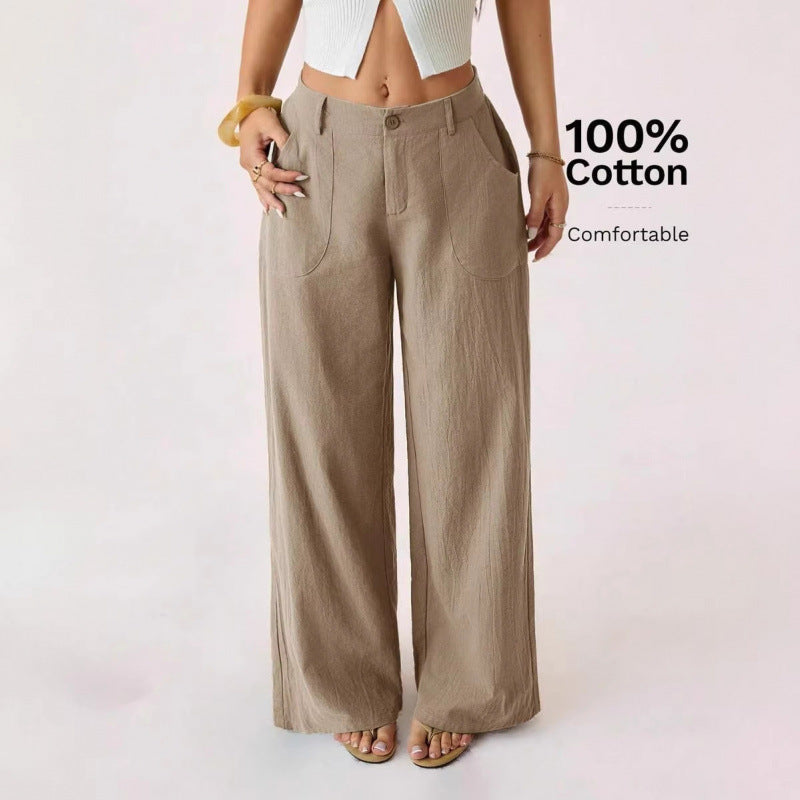 Wide-leg Cotton Pants