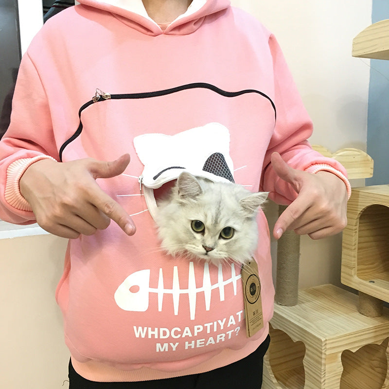 Kangaroo Hoodie Sweatshirt Cat Pet Pocket Sweater