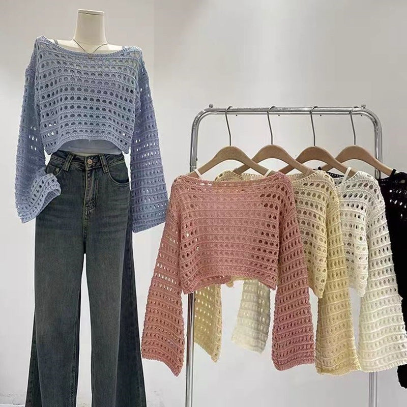 Women's Short Long-sleeved Sweater Design Thin Top