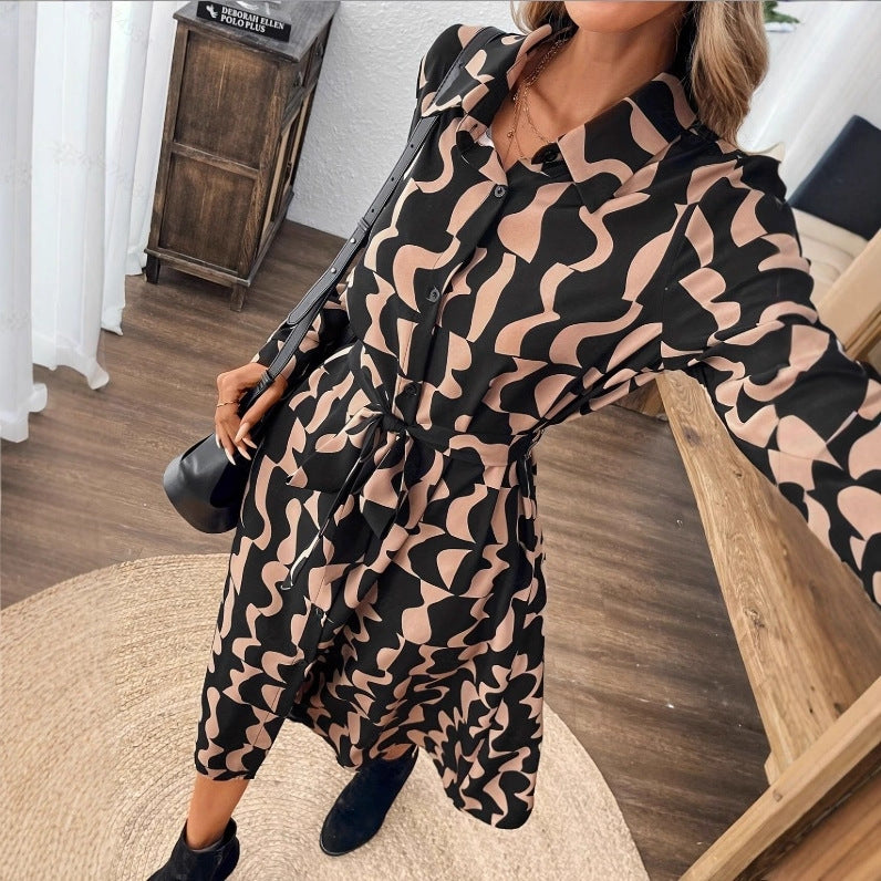 Slim-fit Mid-length Geometric Dress