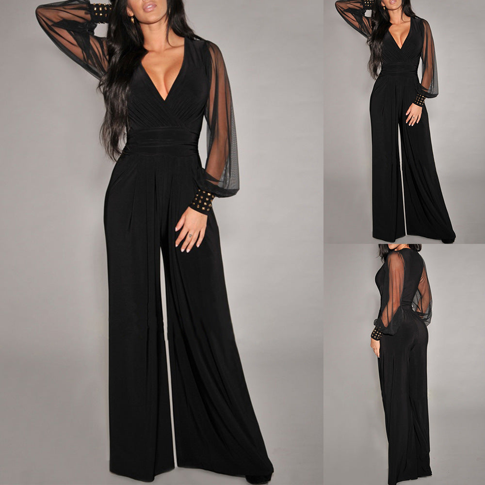 Rivet Lace Straight Jumpsuit