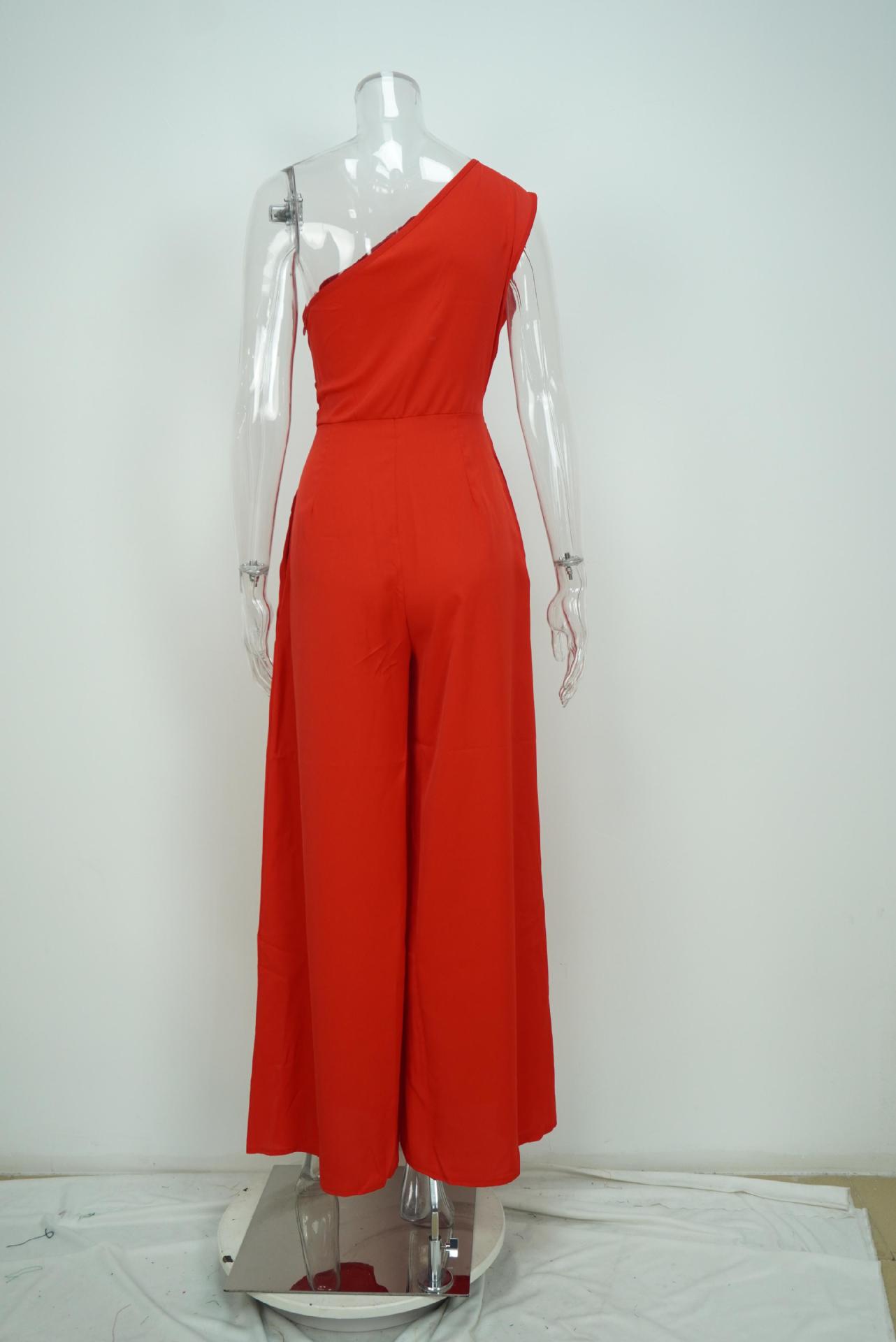 Straight-leg Pants Strapless Lace-up Jumpsuit