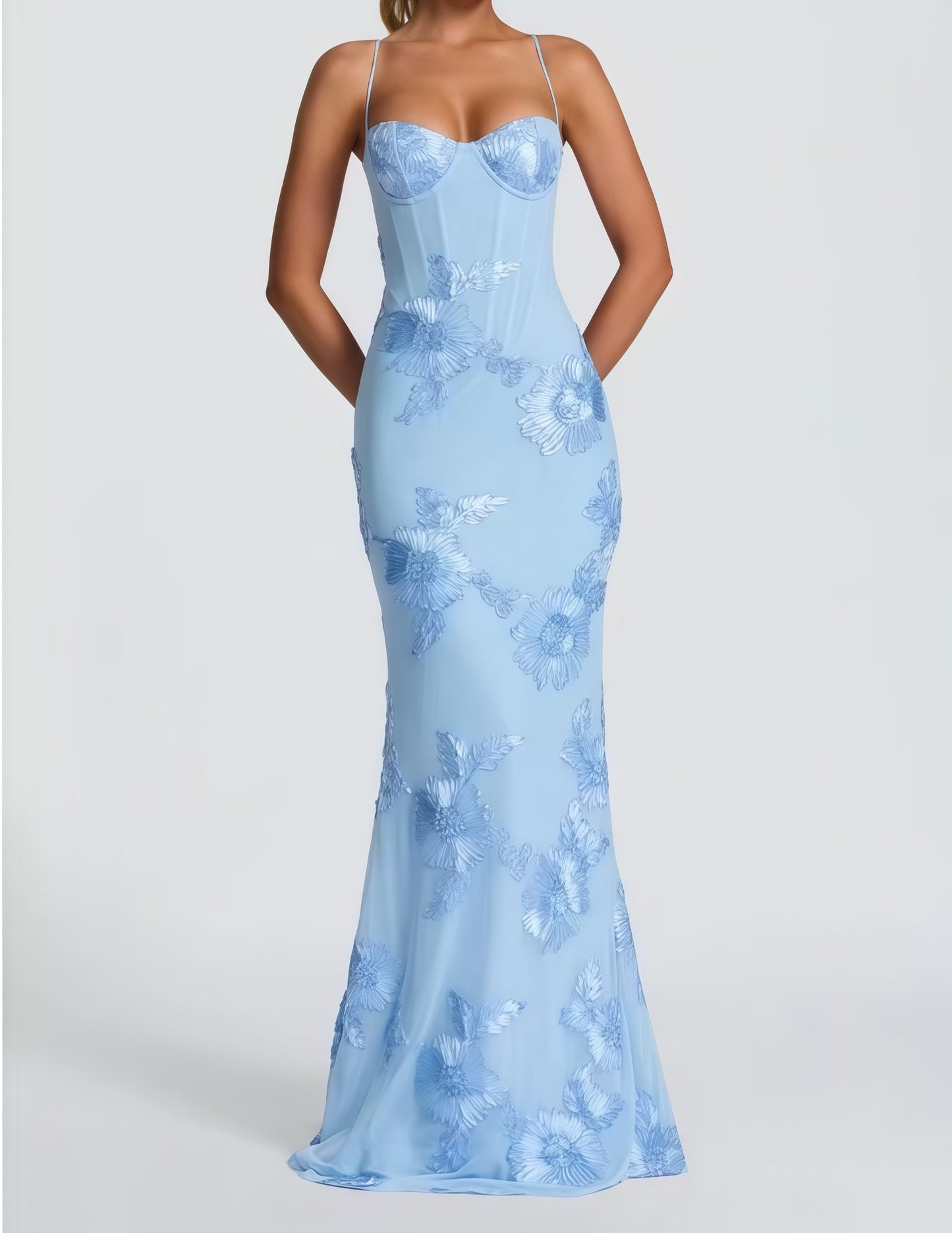 Flower-decorated Evening Dress High-end Banquet Elegant Slimming