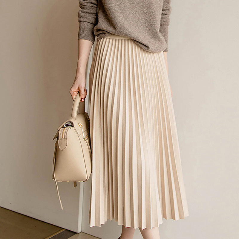 Pleated A-line Skirt
