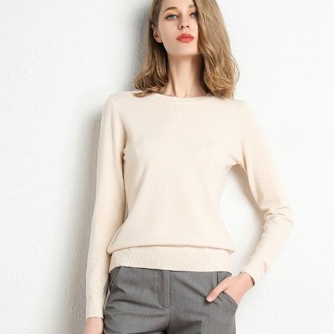 Knitted Sweater Round Neck Bottoming Blouse