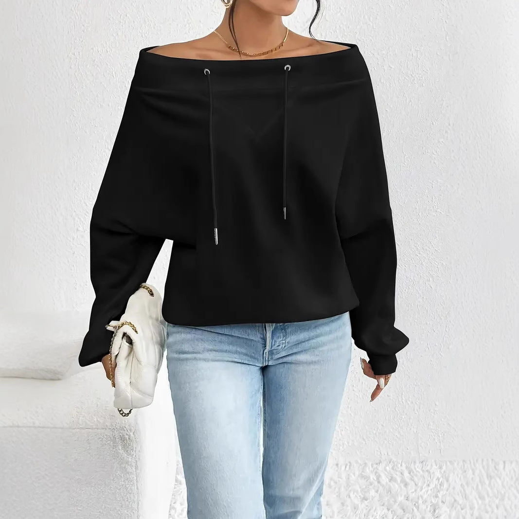Drawstring Off-the-shoulder Blouse
