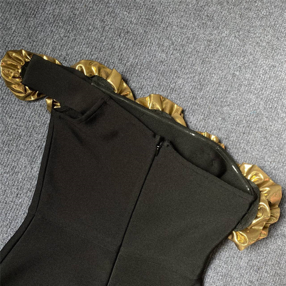 Golden Flower Long Dress