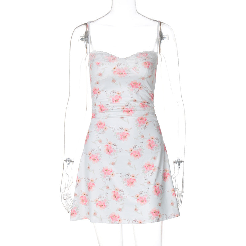 Spliced Lace Trim Princess Dress For Women