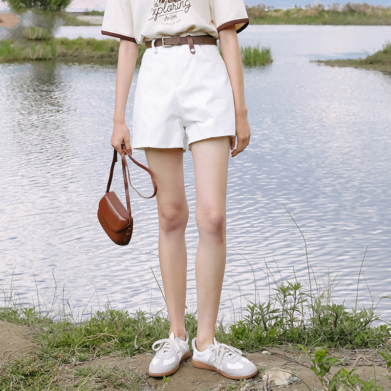 Women's Casual High Waist Wide Leg Shorts Loose And Slim