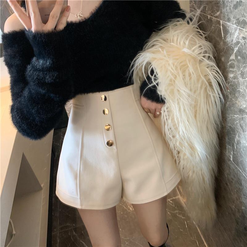 Women's Summer New High Waist Single Breasted Casual Shorts
