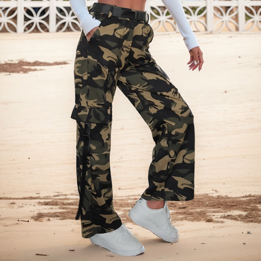 Multi-pocket Street Straight-leg Trousers Pants