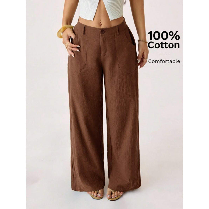 Wide-leg Cotton Pants