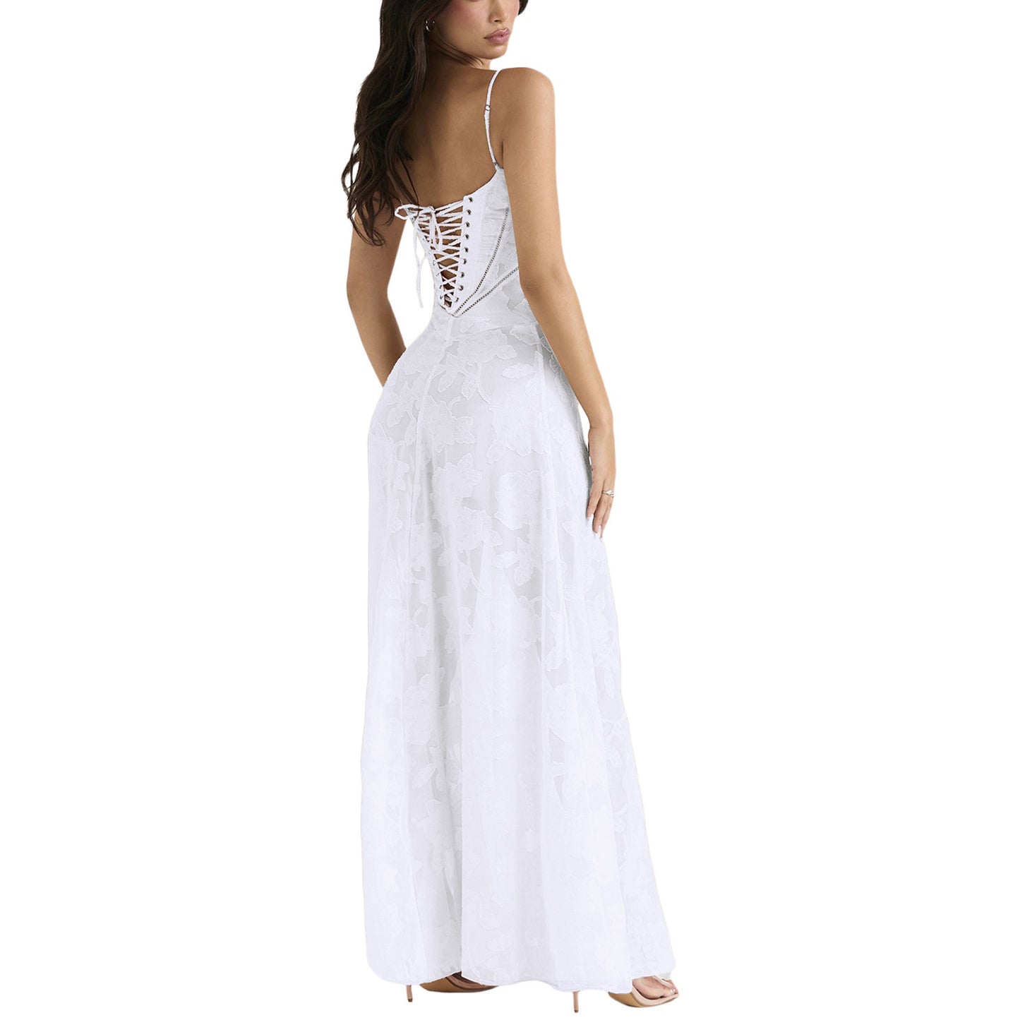 Lace See Through Long Dress