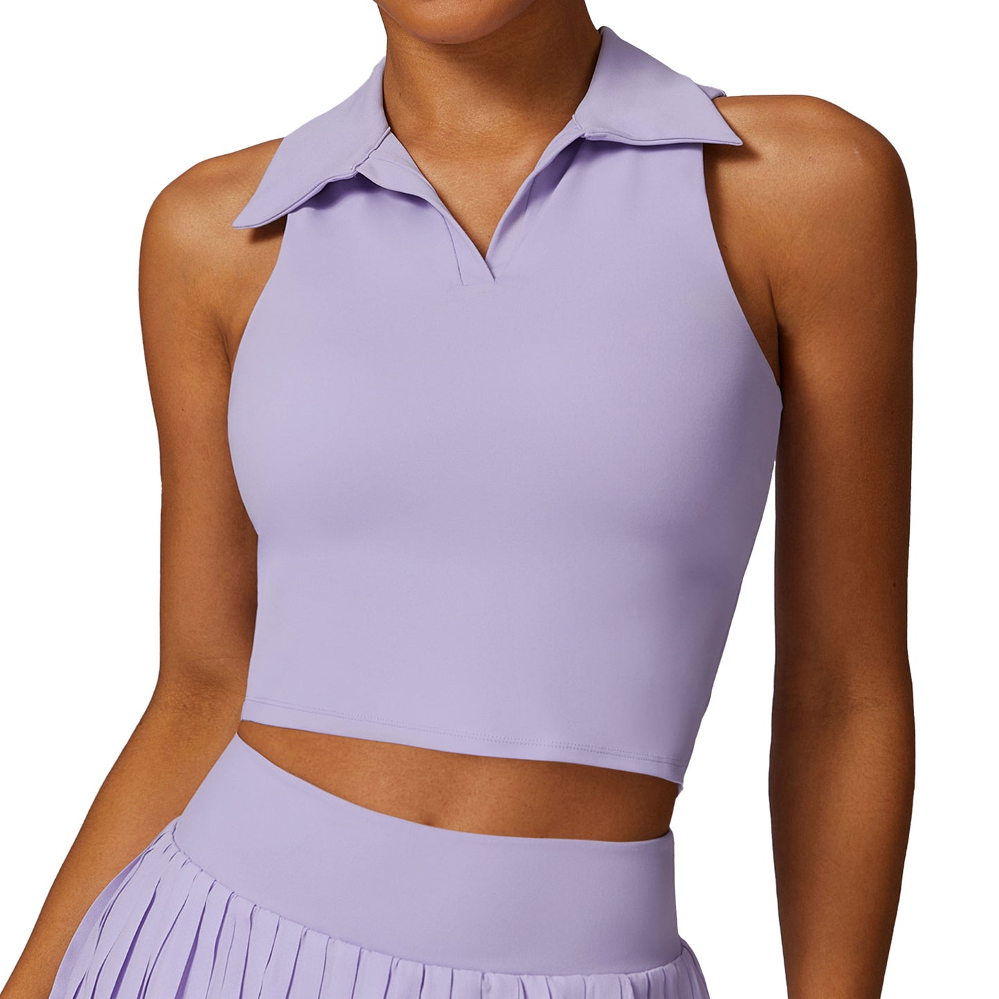 Collared Crop Top
