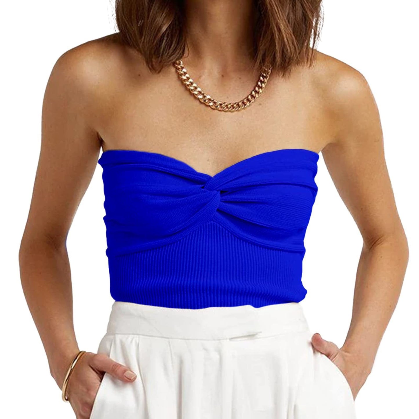 Twisted Knitted Sling Short Tight Top