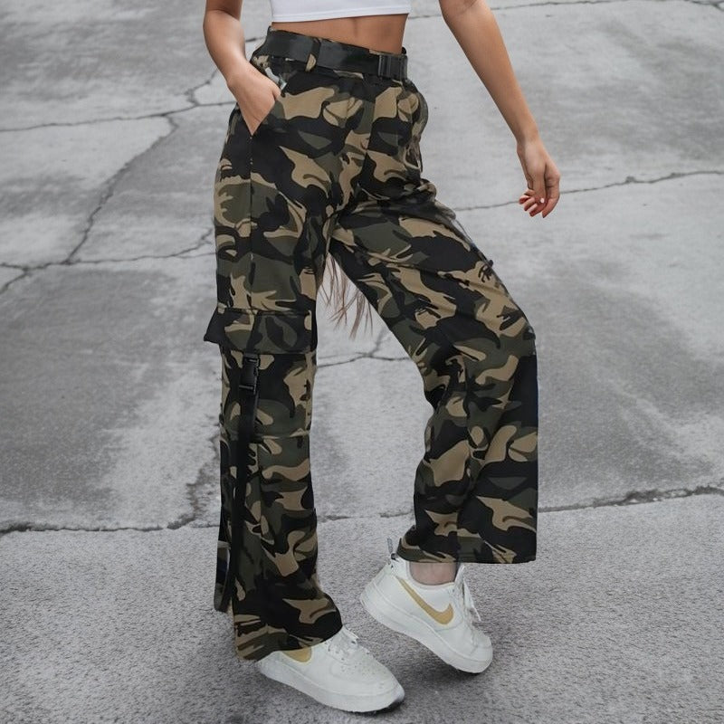 Multi-pocket Street Straight-leg Trousers Pants