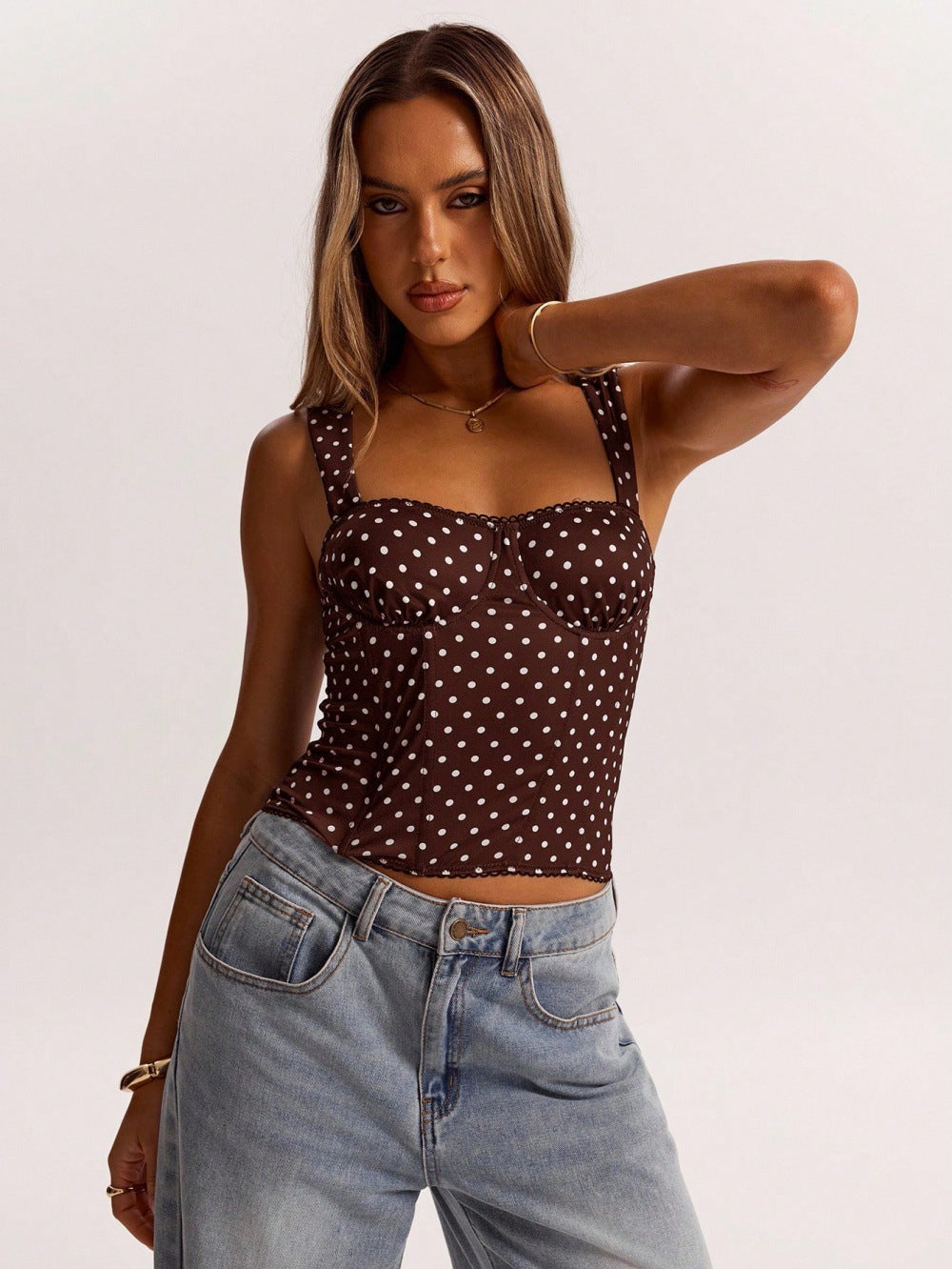 Polka-dot Printed Underwire Camisole