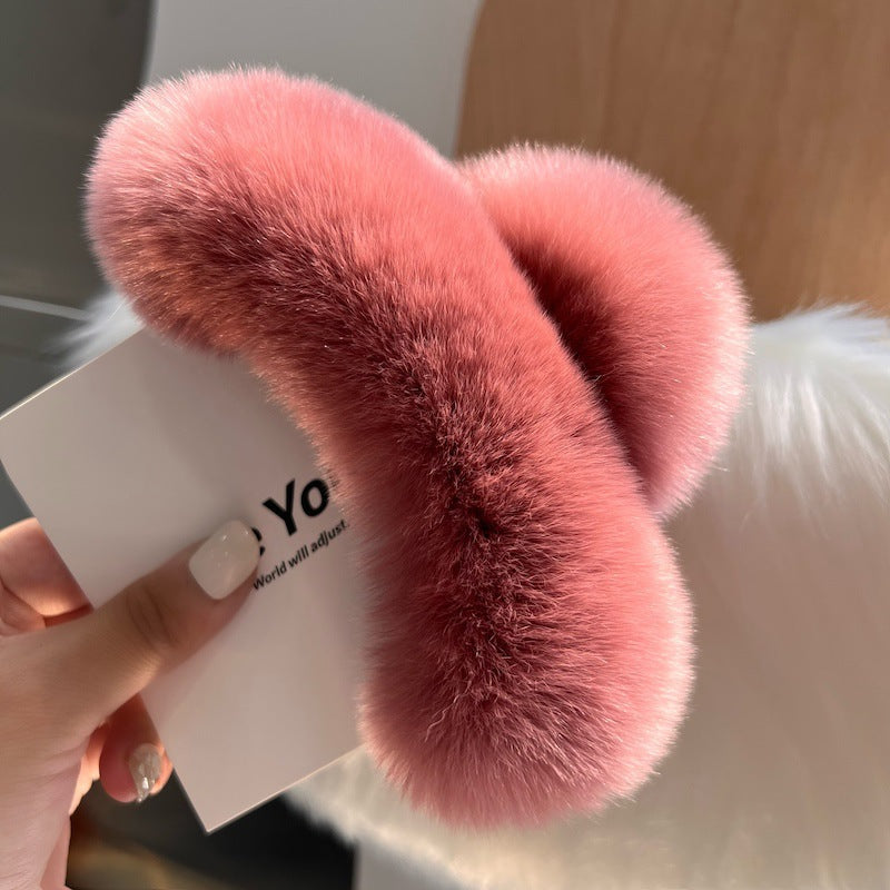 Korea Real Otter Hair Hair Clip Female