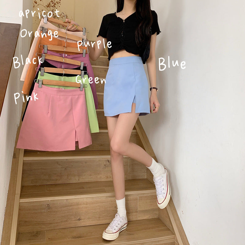 The New Slit Skirt Is Thin All-match High-waist Hip Skirt
