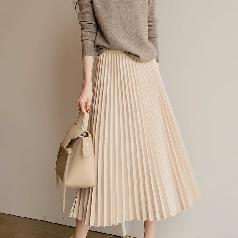 Pleated A-line Skirt